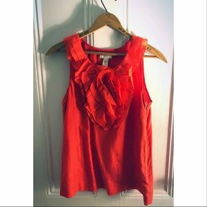 J. Crew Orange Silk Ruffle Top